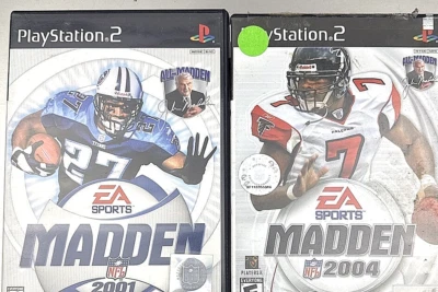 PS2 Madden NFL 2001 & 2004 Lot (2 Games) EA Sports Bundle Tested Complete - Image 1 of 4