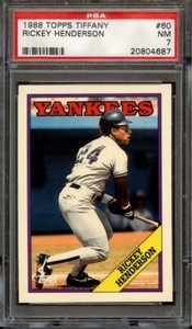 ) 1988 TOPPS TIFFANY 60 RICKEY HENDERSON PSA NM 7 BB
