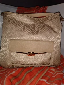 Neu mit Etikett Coach Madison Phoebe Op Art Pearl/Light Khaki Hobo Cabrio Tasche 27906 - Bild 1 von 9