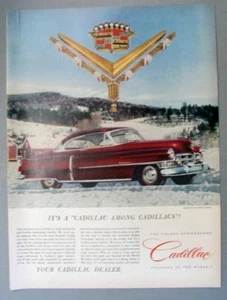 10x14 Original 1952 Cadillac 2 Puertas Anuncio ES UN CADILLAC ENTRE CADILLACS - Imagen 1 de 1