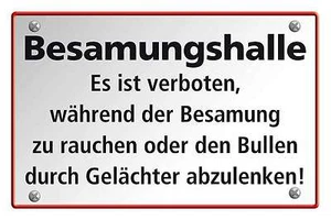 Blechschild - BESAMUNGSHALLE - ES IST VERBOTEN DEN BULLEN... - 20x30 cm 23043 - Bild 1 von 1
