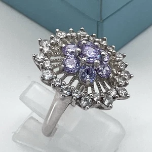 925 Sterling Silver Diamonique Cocktail Ring QVC DQCZ Size O – Boxed - Picture 1 of 9