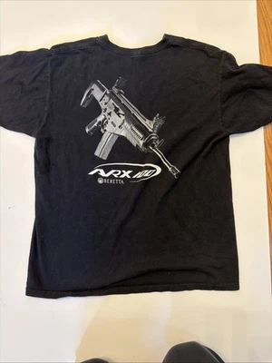 Beretta ARX100 Firearms Trident Logo Short Sleeve Black T-Shirt Large With Hat - Image 1 of 4
