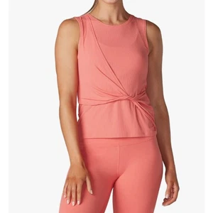 Canotta Tavi Noir nuova con etichette Synergy Twist a costine rosa papavero Lrg BalletCore femminile - Foto 1 di 12