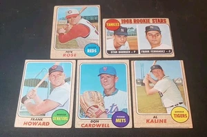 1968 TOPPS PETE ROSE VG BAHNSEN FRANK HOWARD DON CARDWELL VG AL KALINE GD - Picture 1 of 7