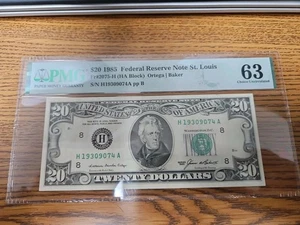 PMG 63 1985 $20 Federal Reserve Note St. Louis Choice Uncirculated - Picture 1 of 2