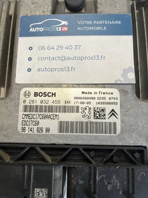 EDC17C60  ECU CALCULATEUR MOTEUR PEUGEOT CITROEN 1.6 HDI  9814182680  0281032456 - Imagen 1 de 4