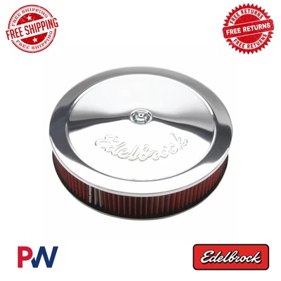 Edelbrock Pro Flo 铬 14 英寸圆形空气净化器 3 英寸棉(深法兰格)1224 — 第 1/3 张图片