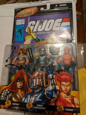 GI Joe 3-Pack Comic Zartan, Cobra Commander, Zarana 2005 New Sealed - Image 1 of 3