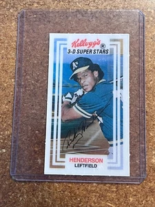 Béisbol Kelloggs 1983 3-D Super Stars # 8 Rickey Henderson - Imagen 1 de 2