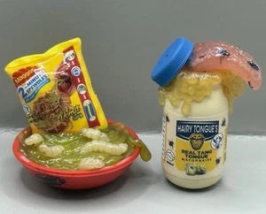 Zuru Mega Gross Minis Toxic Glow Maggot Spewdles & Hairy Tongues Mayo Set of 2 - Picture 1 of 2
