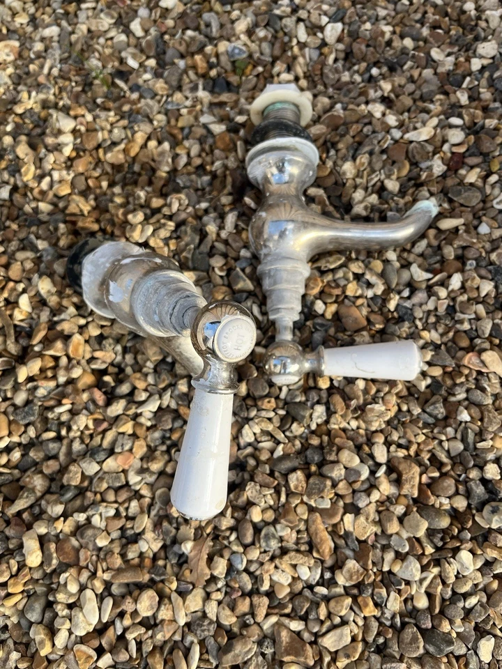 Lefroy Brooks Chrome Bath Taps With Ceramic Handles - Image 1 of 1