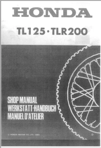 Honda TL125 : TLR200 Workshop Manual 1983 in .pdf format - Picture 1 of 2