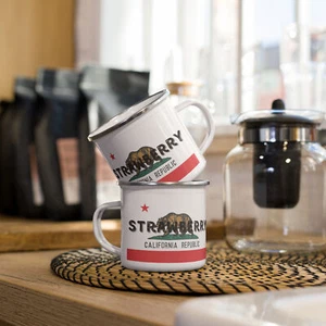 Strawberry California Flag Enamel Mug - Picture 1 of 1
