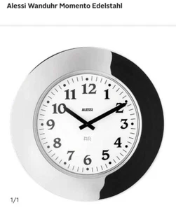 Alessi Wanduhr Aldo Rossi 40 cm Designer Uhr Silber in OVP - Bild 1 von 4