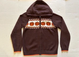 Gymboree Brown Pumpkin Harvest Sweater Hoodie Size 8 Excellent Used Condition - Picture 1 of 3