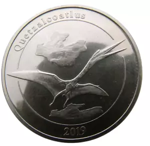 MAYOTTE - COMORES 1 FRANC 2019 FLYING DINOSAUR QUETZALCOATLUS 35mm UNC - Imagen 1 de 2