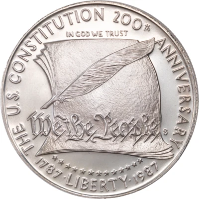 1987 P U.S. Constitution Bicentennial Silver Dollar Commemorative GEM BU - Image 1 of 2