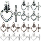 60 Sets Of Decorative Vintage Delicate Heart Shaped Toggle Clasp