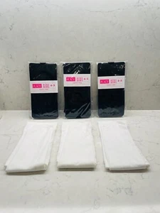 The Childrens Place Girls Tights (3) Black Pair (3) White Pair, New, Size 4-5 - Picture 1 of 2