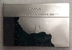 1975 Sterling Franklin Mint United Nations-Ghana Medal / Ingot-Free USA Ship - Picture 1 of 3