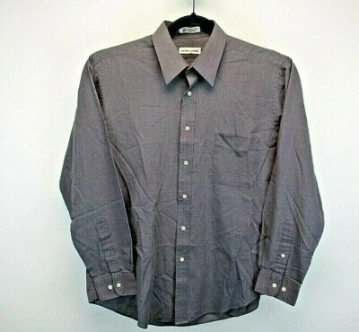 Camisa Pierre Cardin Abotonada Para Hombre Grande Gris Oscuro Rayas Mezcla Algodón Foto 1 de 4