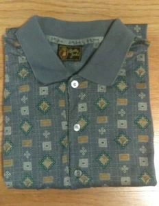 ⛳Bobby Jones Gray Multicolored Patterned Golf Polo Short Sleeve Shirt Size XL - Picture 1 of 6