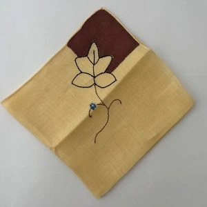 Vintage Yellow Embroidered Bridesmaid Hankie Wedding Whimsy Cottage Core Granny - Picture 1 of 7