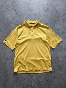 Nike Tiger Woods Men’s Polos T-shirt Vintage 2000s Size Small Yellow Tennis Y2K - Picture 1 of 18