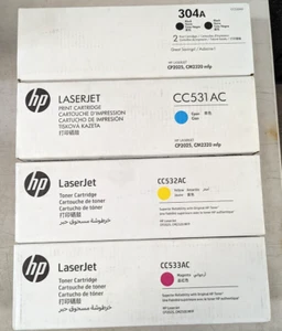 ✨ Jeu de toners HP 304A CC530A-531A-532A-533A LaserJet CP2025 CM2320 scellé CMJN ✨ - Photo 1/4