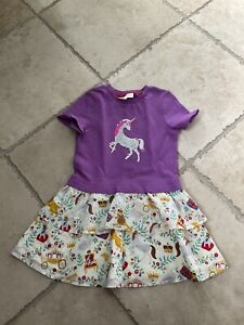 Mini Boden Purple Tiered Royal Unicorn Sequined Dress, Girls Size 6-7 (122)