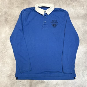 Hurlingham Rugby Club Polo Shirt Mens Large USA 90s Vintage Top, Blue - Picture 1 of 10