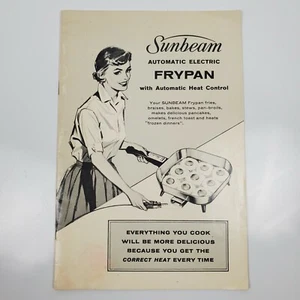 Vintage Sunbeam Electric Frypan Users Instruction Manual Guide  1950s - Picture 1 of 4