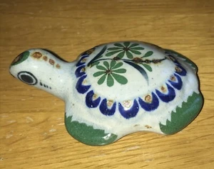 Glasierte Keramik Fayence Keramik Schildkröte Schildkröte Figur Handarbeit 8 cm - Bild 1 von 6