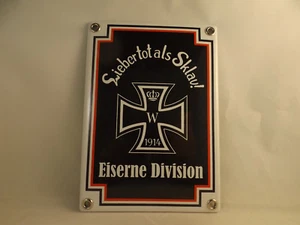 Wh Enamel Sign Baltic Freikorps Iron Division 'Better Dead Than Slave' - Picture 1 of 1