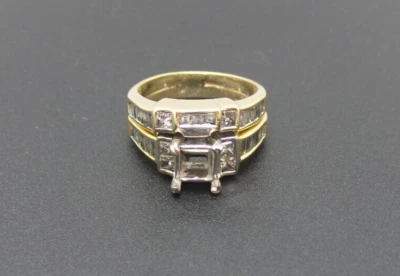 14K 2TONE DIAMOND BRIDAL SET SEMI-MOUNT RING 1.00 tcw SZ 6 G125382-1 6.52 grams - Image 1 of 4