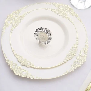 4 Silver 2 in Daisy Flower Design Metal NAPKIN RINGS Party Events Decorations - Picture 1 of 9