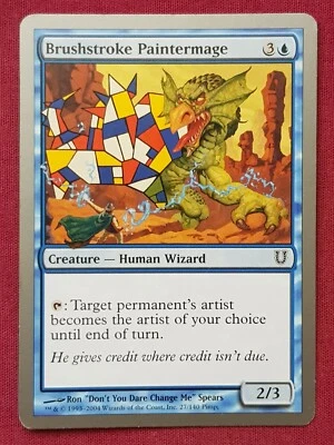 Magic The Gathering UNHINGED BRUSHSTROKE PAINTERMAGE blue card MTG - Image 1 of 2
