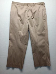 Lands End Pants Men's 40 Hemmed 26 Chino Pants Khaki Tan Flat Front Tan Altered - Picture 1 of 12