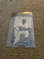 vintage HOF Ernie Banks chicago cubs B/W 3 1/2 X5 1/2" photo postcard- NICE!