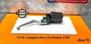 Harley Davidson pompa freno anteriore nera originale 11/16" x 2 dischi 1340 Evo - Foto 1 di 11