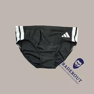 adidas men Black striped Swim Brief swimwear Size 34 - Picture 1 of 4