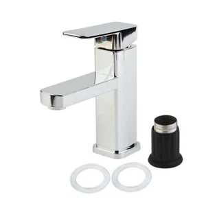 Grifo de lavabo mezclador cuadrado baño baño moderno relleno fregadero grifo tipo elevador 1 pieza - Imagen 1 de 20