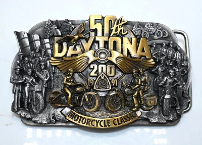 Harley Davidson 1991 hebilla de cinturón AMA Daytona 200 50th motocicleta clásica #438 Foto 1 de 4