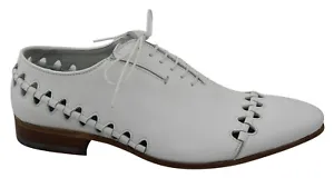 ALBERTO GUARDIANI Shoes White Lace-Up Leather Low Heels Design Men's EU39/US6 - Picture 1 of 11