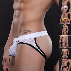 Men's Jock Strap Breathable Underwear Backless Jockstrap Briefs Underpants Thong - Picture 1 of 23
