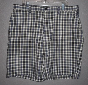 JOS A BANK NAVY PLAID SHORTS FLAT Front 100% COTTON Sz 40 Golf Casual NWT! - Picture 1 of 6