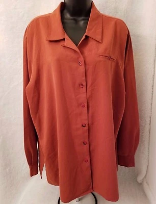 Camisa Top Blusa Joanna Para Mujer Talla XL X Grande Rojo Naranjado Óxido Foto 1 de 4