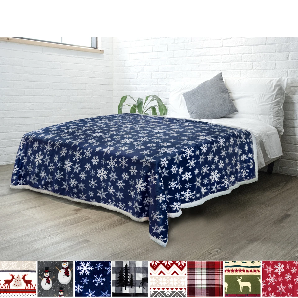 Manta de Navidad Microfibra Vellón Cuadros Sherpa Vacaciones Tiro para Sofá Sofá Foto 1 de 1