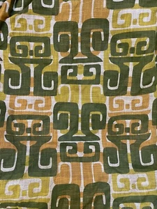••RARE Huge Vintage Mid Century Modern Fabric Drapery Curtain Panel • Abstract - Picture 1 of 19